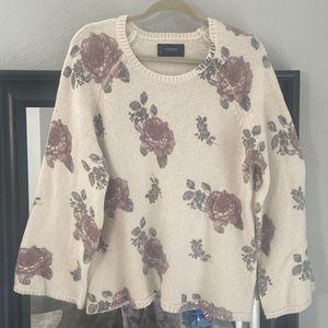 Size L Lucky brand sweater with flowers.